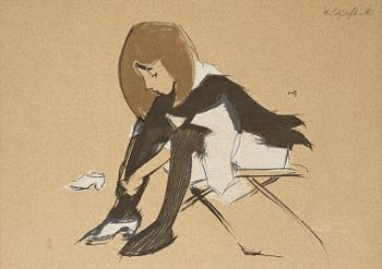 104. Helene Schjerfbeck, "Sidenskon".