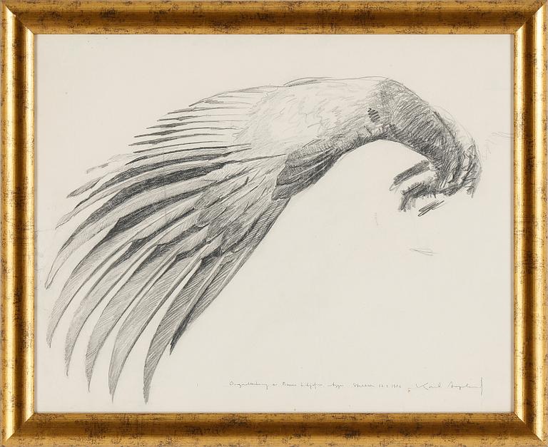 BRUNO LILJEFORS. Pencil on paper. Authenticated by Dr. Karl Asplund (1890-1978).