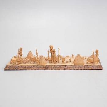 Kjell Bergqvist, a sculpture group, signed KB.