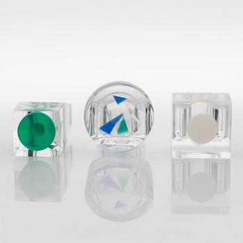 Siv Lagerström, three acrylic plastic rings, 1970s.