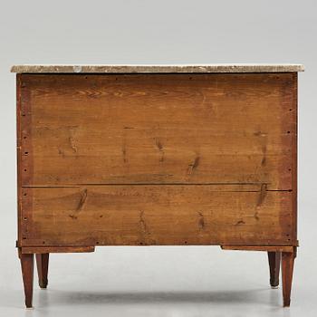 A late Gustavian mahogany commode, Stockholm, late 18th century.
