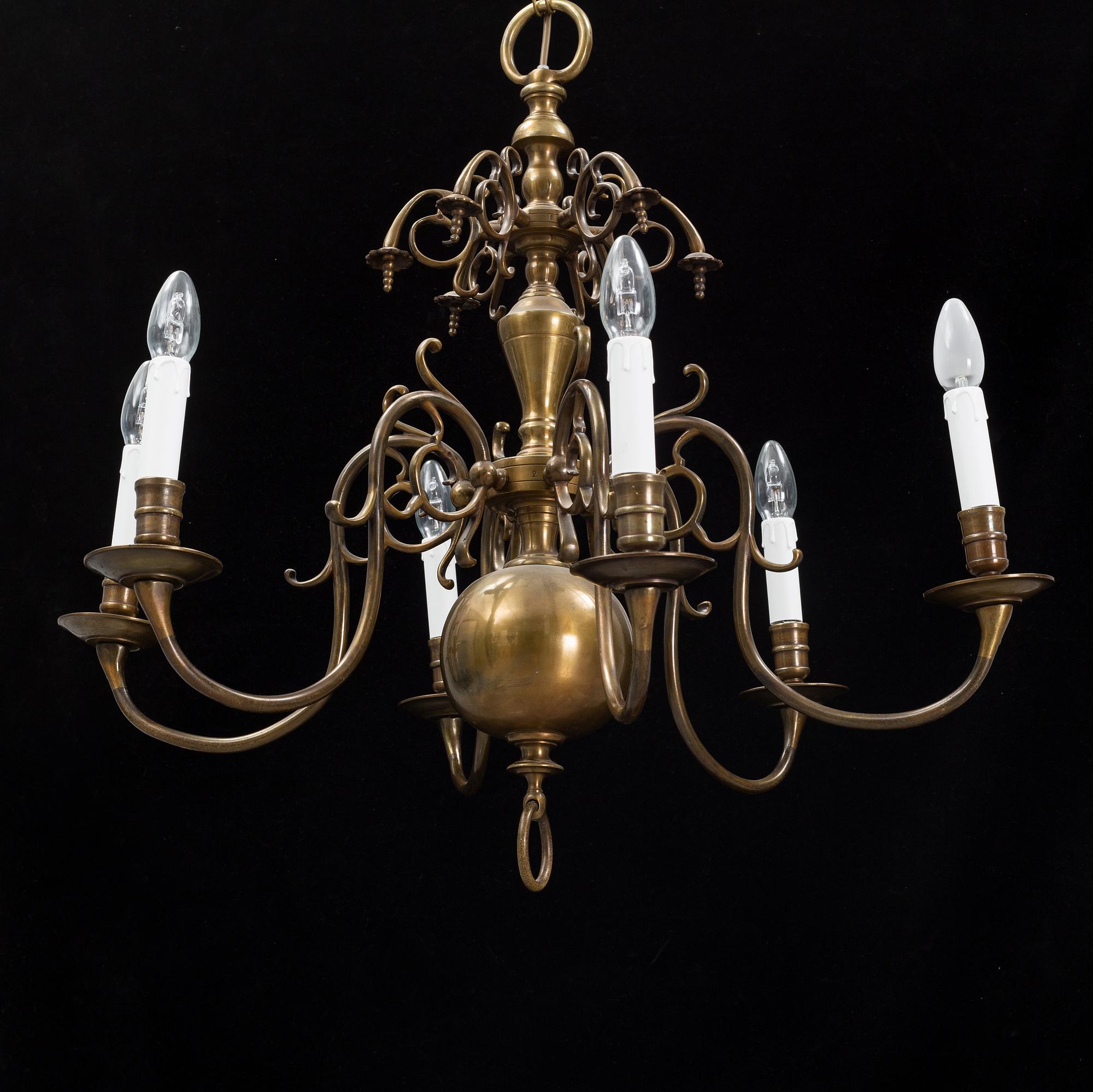 Ljuskrona, barockstil, 1900-tal.