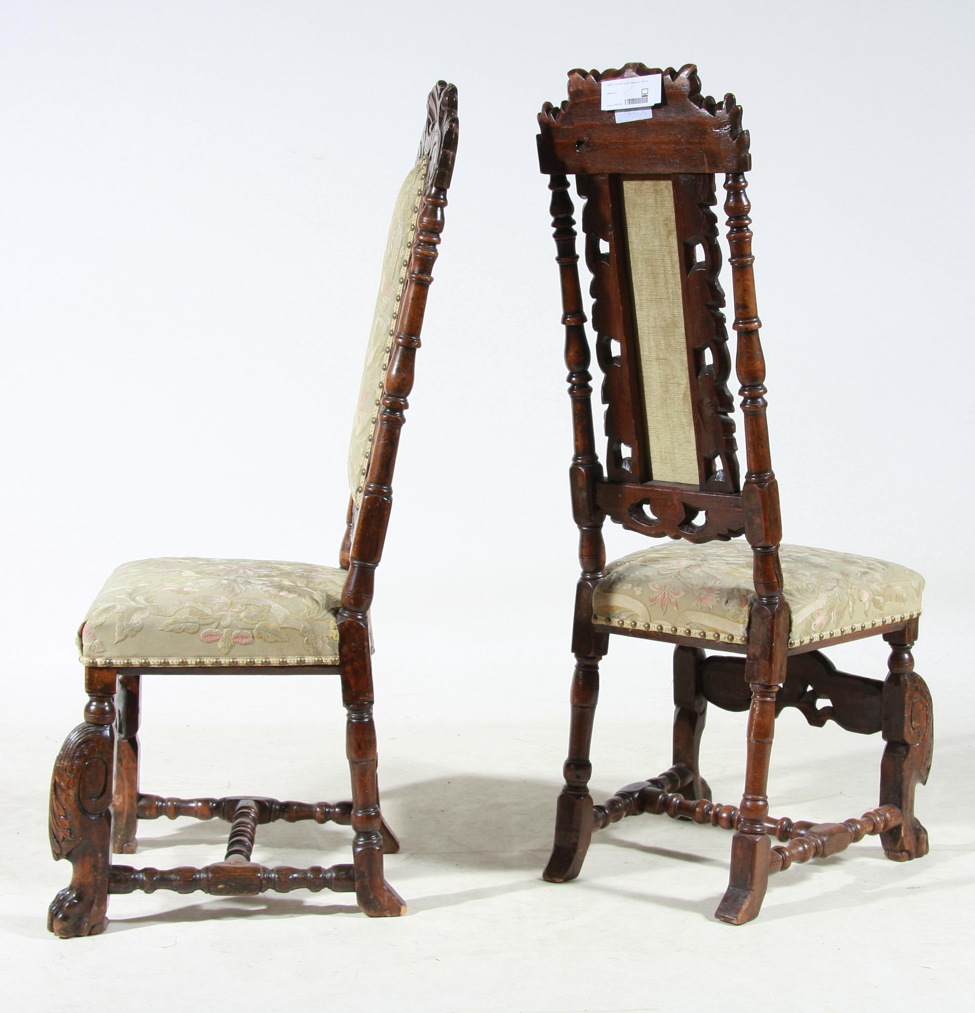STOLAR, ett par. Barockstil, 1800-tal.