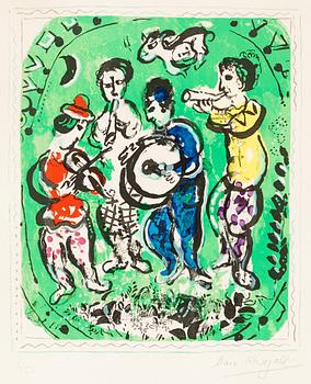 224. Marc Chagall, "Musiciens sur fond vert".