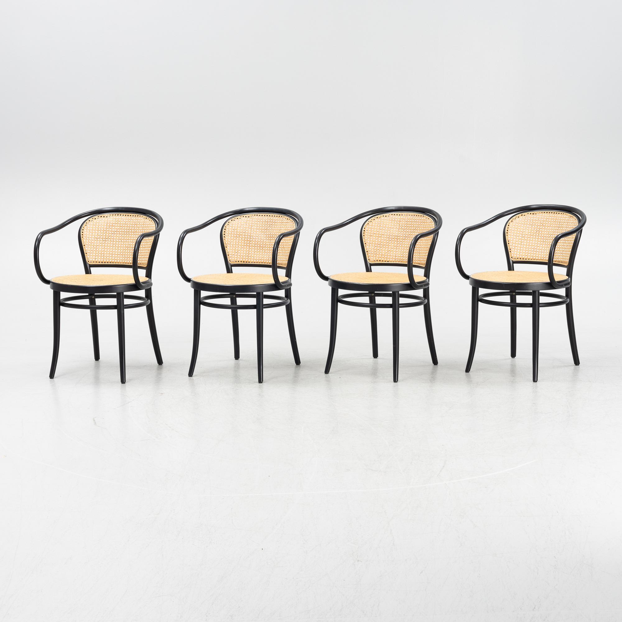 Michael Thonet, A set of four bent-wood and rattan 'No 30´chairs, TON.