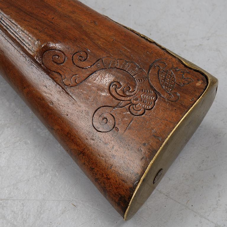 A German re-converted flintlock gun, first half of the 18th Century.