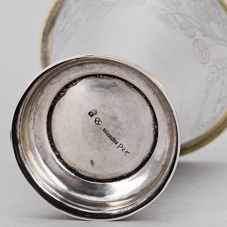 BÄGARE, silver, Diedrich Schvart Karlskrona 1797. Vikt ca 430 gram.