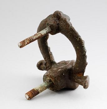 DÖRRHANDTAG, brons, sannolikt 1800-tal.