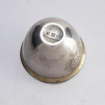 Hans Hansson Brun, tumlare, delvis förgyllt silver, Malmö 1695. Barock.
