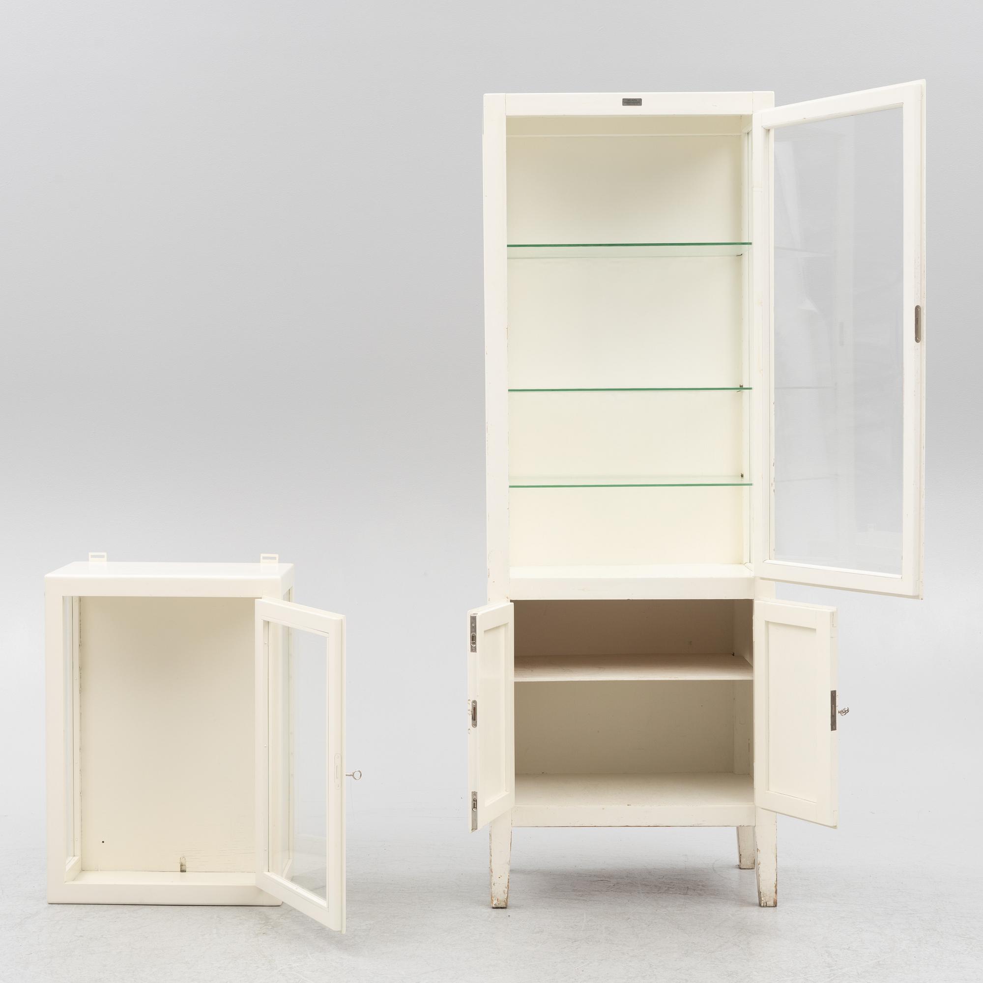 Medical cabinets, 2 pcs, second half of the 20th century.