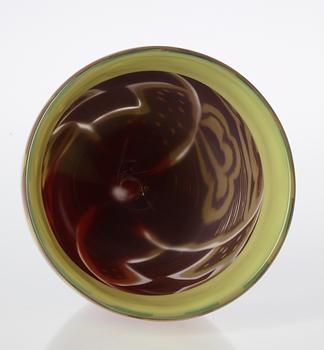 An Eva Englund 'graal' glass vase, Orrefors 1988.