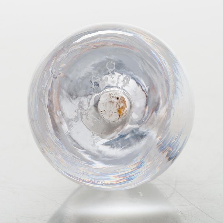 ALEKSI PUUSTINEN, A 'Pisara' (Drop) glass vase on wooden base, signed.