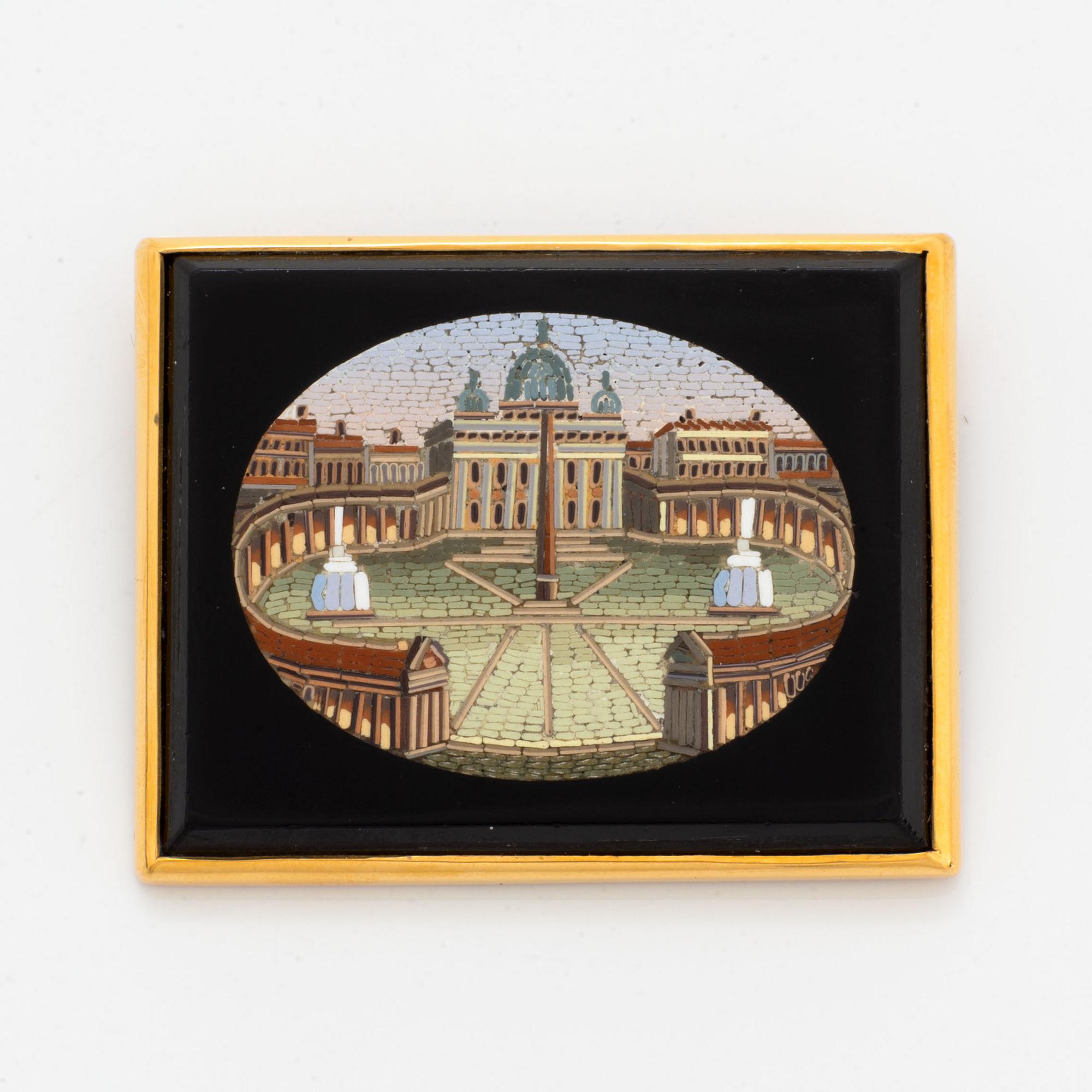 Micro mosaic brooch.