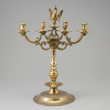 CANDELABRUM, brass, Baroque-style, 19th / 20th century.