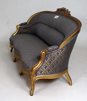 SALONGSGRUPP, 7 delar, gustaviansk stil.
