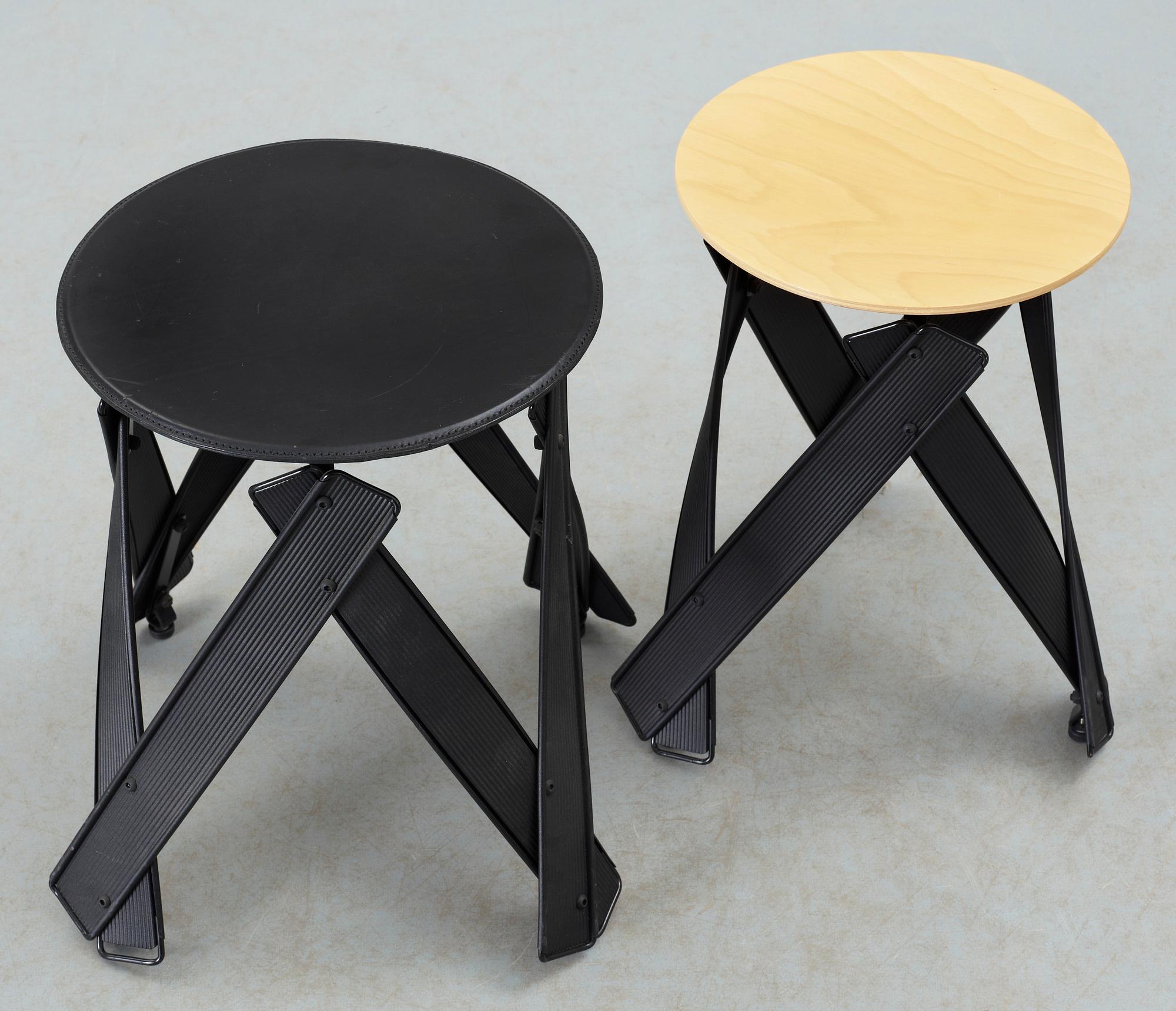 A set of two stools by Lars Englund, Skelder AB.