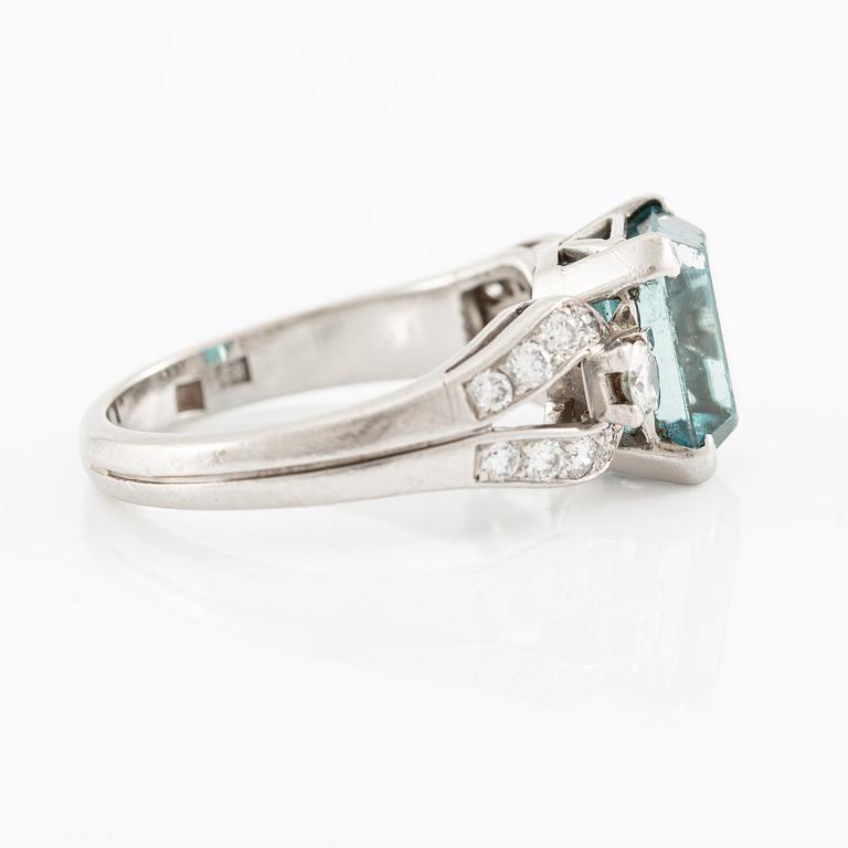 W.A. Bolin ring palladium med en zirkon och runda briljantslipade diamanter.
