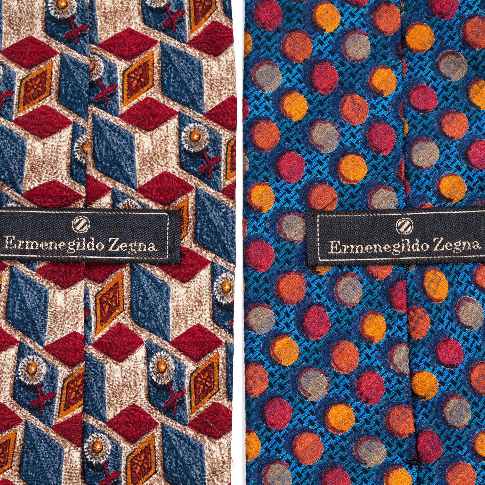 ERMENEGILDO ZEGNA, två stycken slipsar.