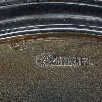 A Russian late 19th century parcel-gilt bread-basket, makers mark of Grachev, St. Petersburg. Imperial Warrant.