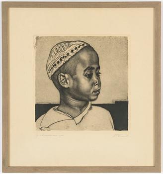 Eduard Wiiralt, aquatint etching, 1940, signed.