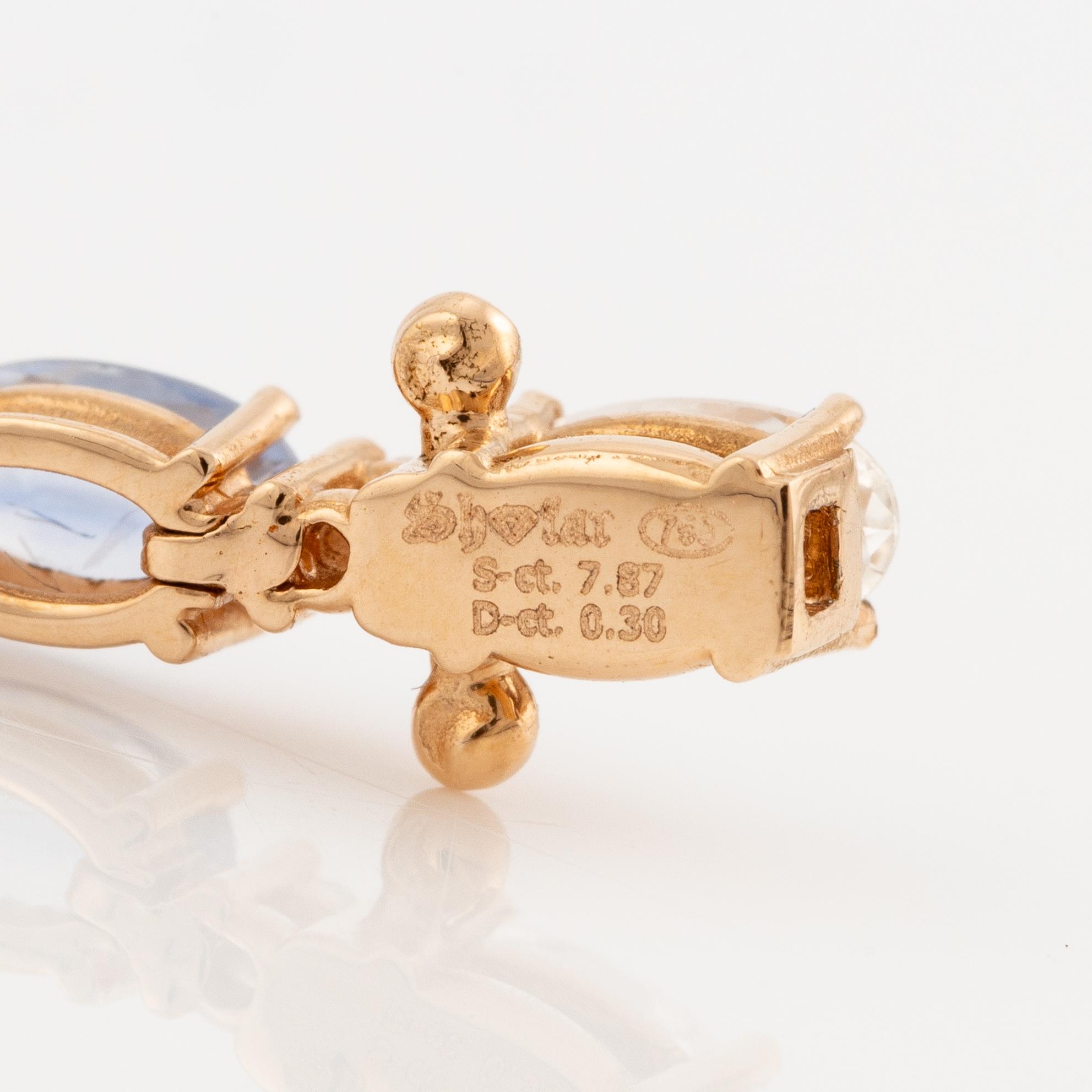 Bracelet 18K gold with multi-coloured sapphires and brilliant-cut diamonds.