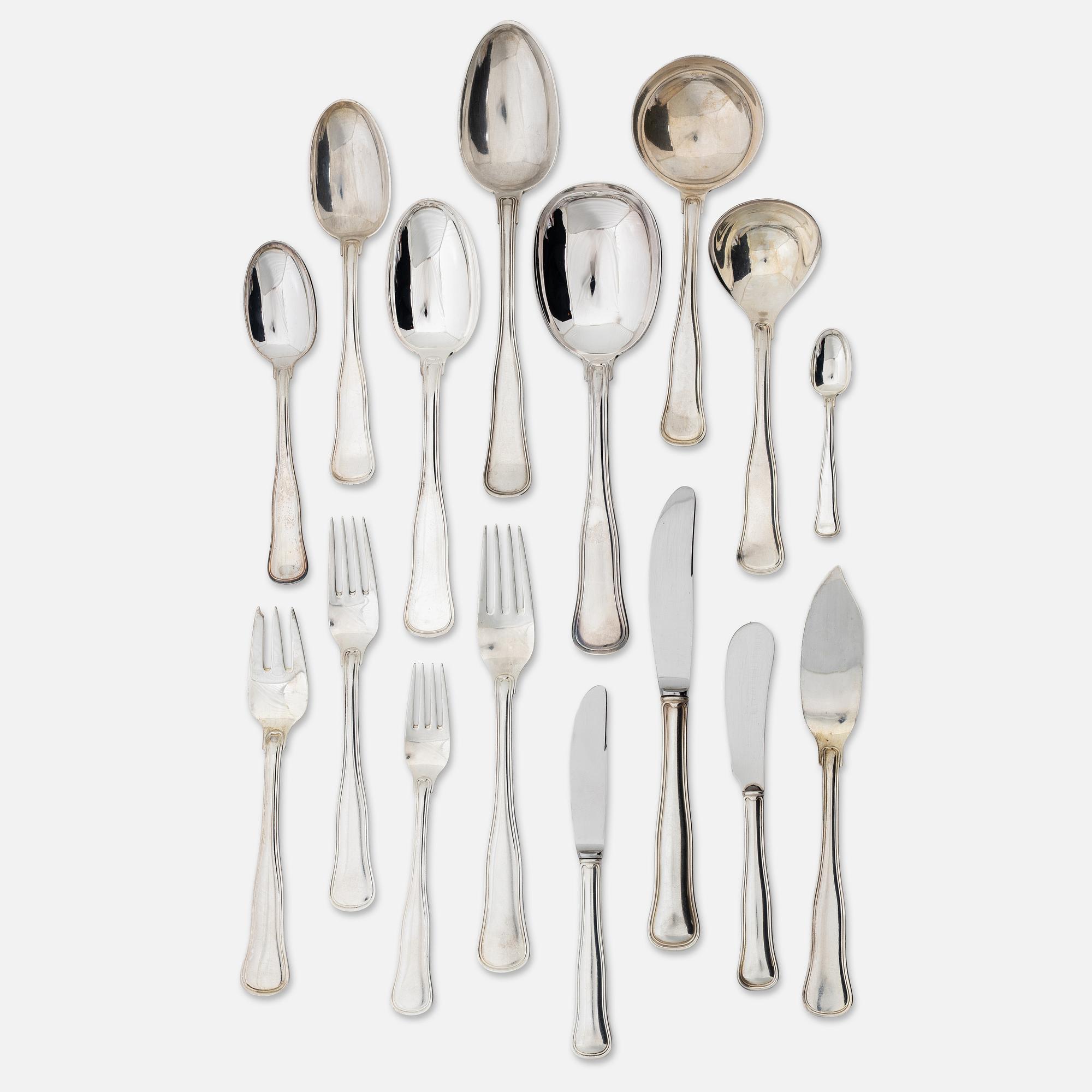 A silver cutlery set, model "Old Danish", mostly with mark of Cohr, Denmark (157 pieces).