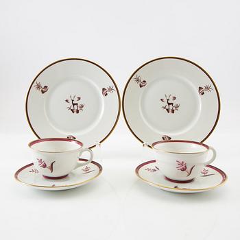 Einar Forseth, copper with plate and saucers 4 dlr "Diana" Lidköping porcelain.