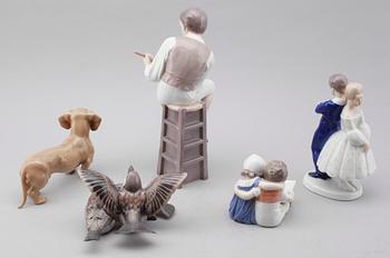 FIGURER, 5 delar, porslin, Bing & Gröndahl, Danmark.