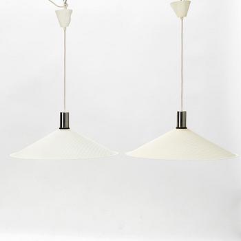 Börge Lindau & Bo Lindercrantz, a pair of 'Zero' ceiling lamps, late 20th century.