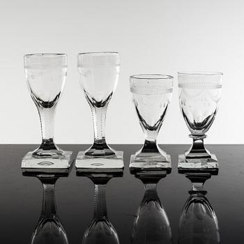 8 +1+1 glasses, 19th century.