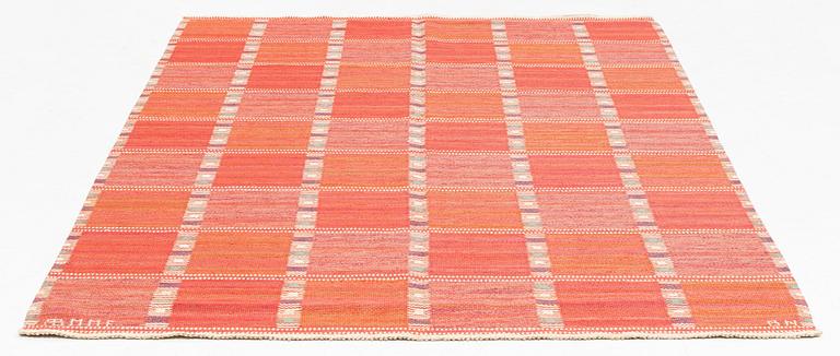 Barbro Nilsson, a carpet, "Falurutan, röd Borås", rölakan, ca 226 x 166 cm, signed AB MMF BN.