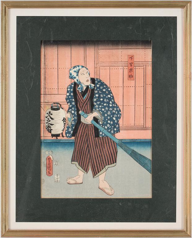 UTAGAWA KUNISADA KOCHORO, TOYOKUNI III, träsnitt, 2 st,