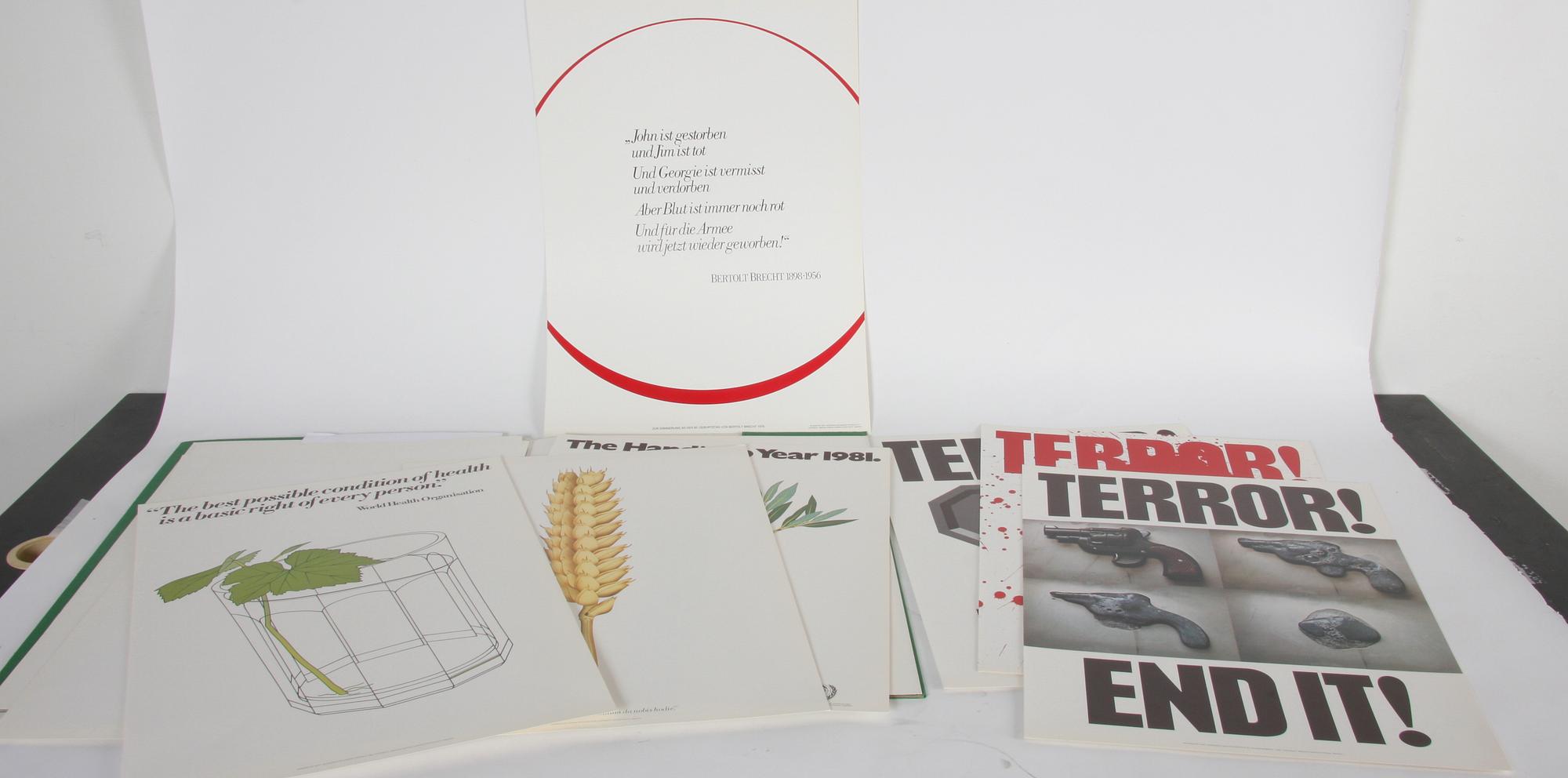 MINI-POSTERS, 10 st, Gert Jacobson and Anders Österlin, 1977-1982.