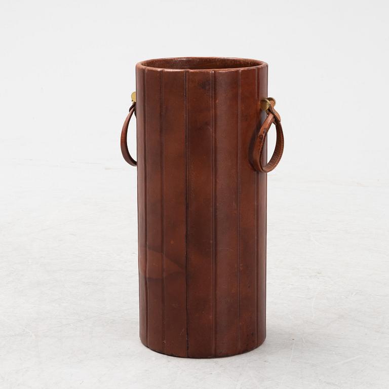 A leather umbrella stand, mid 20th Century.