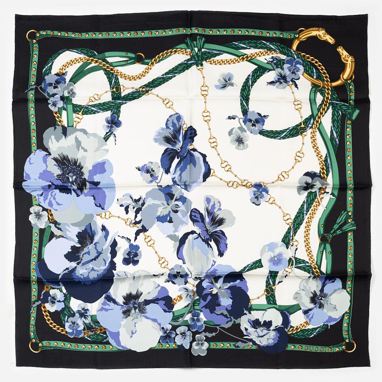 Gucci, a twill silk 'Oshibana' scarf.