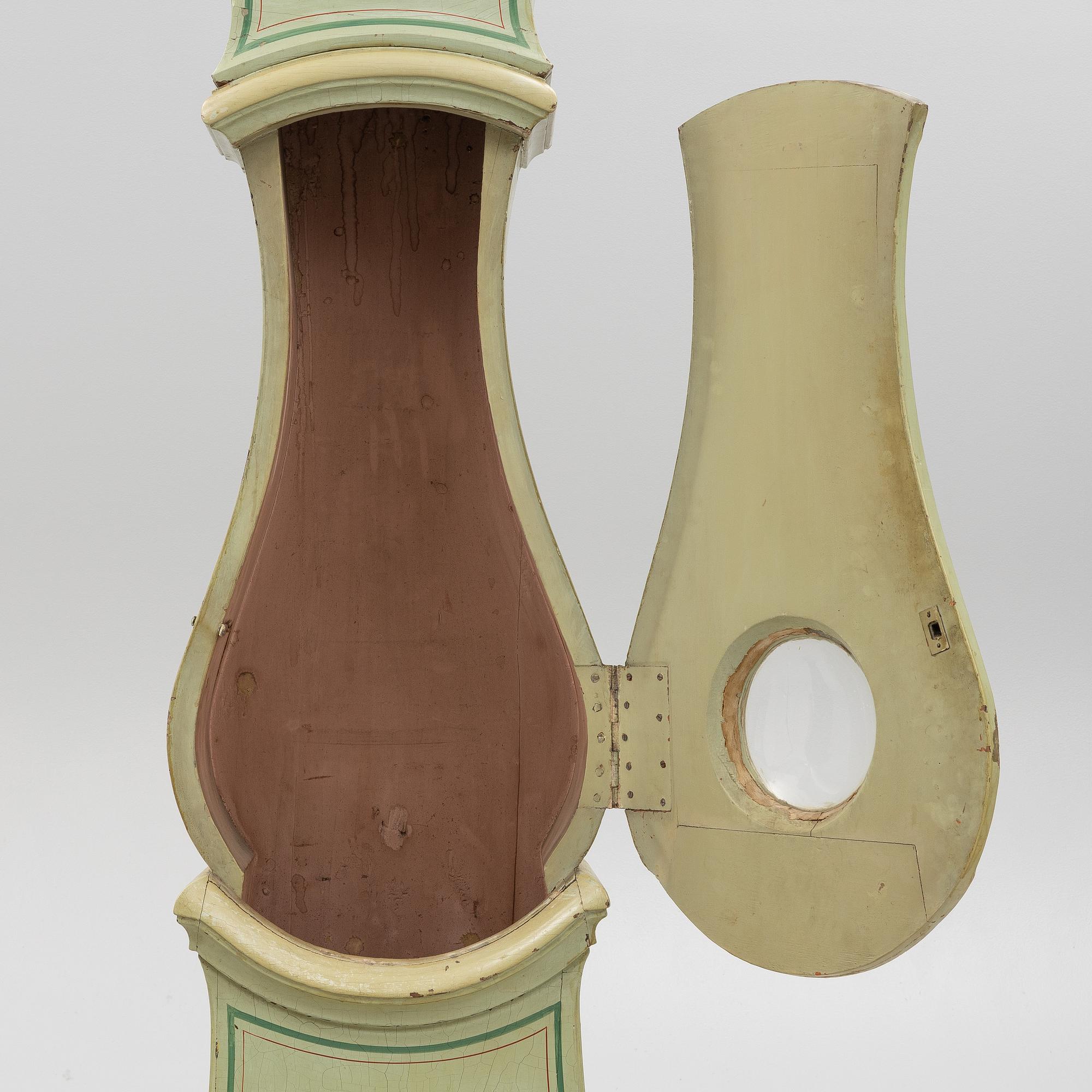 A long-case clock, 19th Century. Stamped with Prince Eugen's emblem.