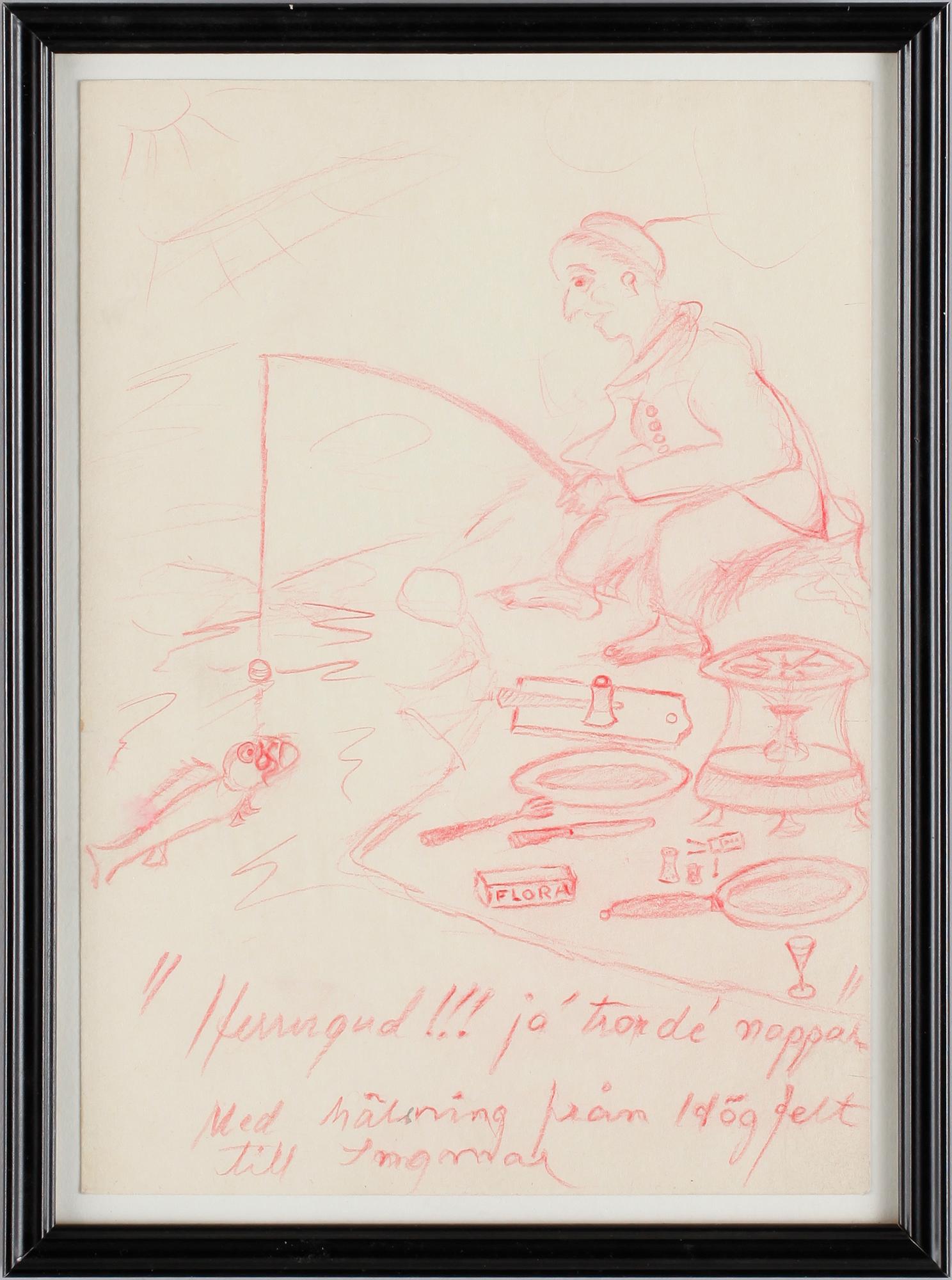 ROBERT HÖGFELDT, krita på papper, sign.