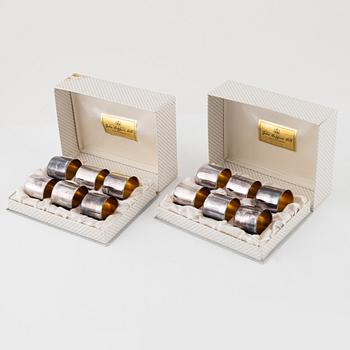 Bägare, 12 st, silver, GAB, Stockholm, 1962-64.