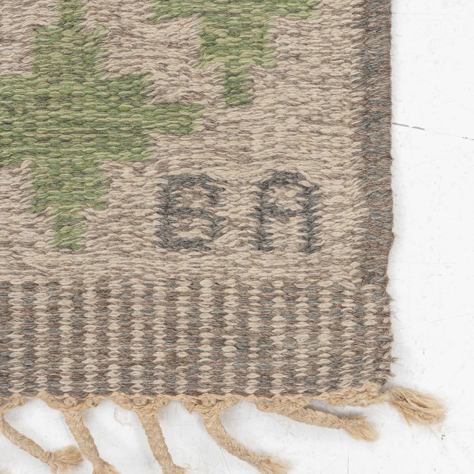 Rug, röllakan, signed BA, approx. 245 x 171 cm.