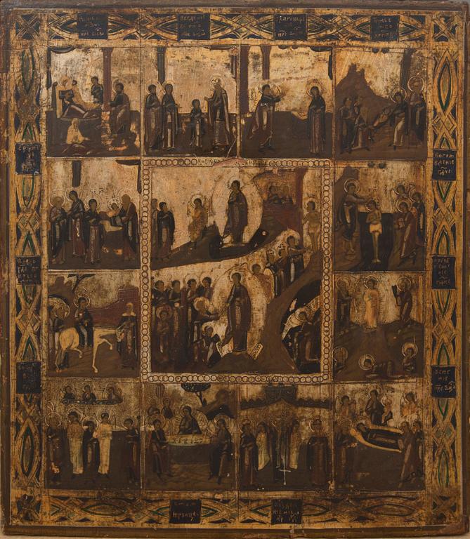 IKON, tempera på pannå, sent 1800-tal - tidigt 1900-tal.