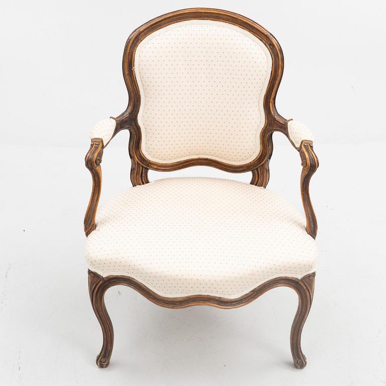 A Rococo armchair, second half of the 18th century.