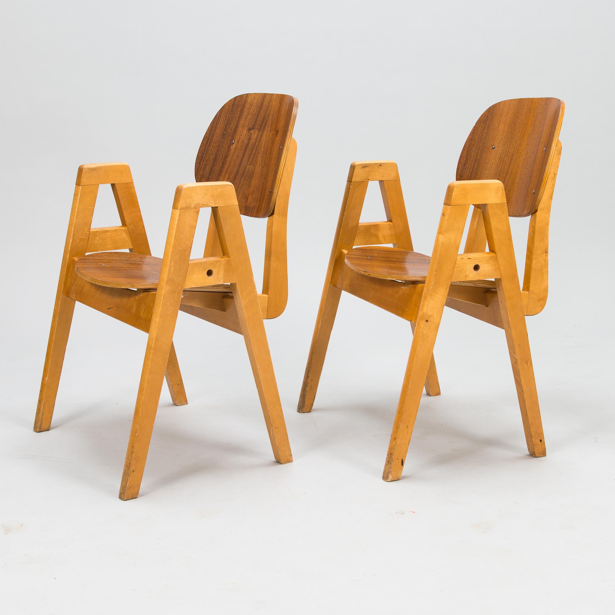 ILMARI TAPIOVAARA, stolar, 2 st, "Elevstol", 1950-tal.