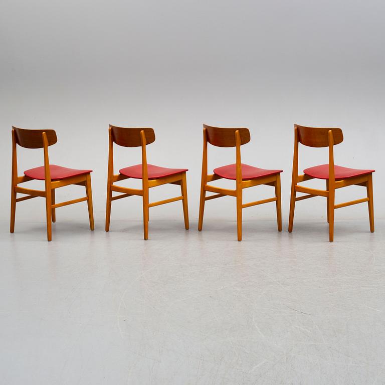 A set of four mid 20th century chairs.