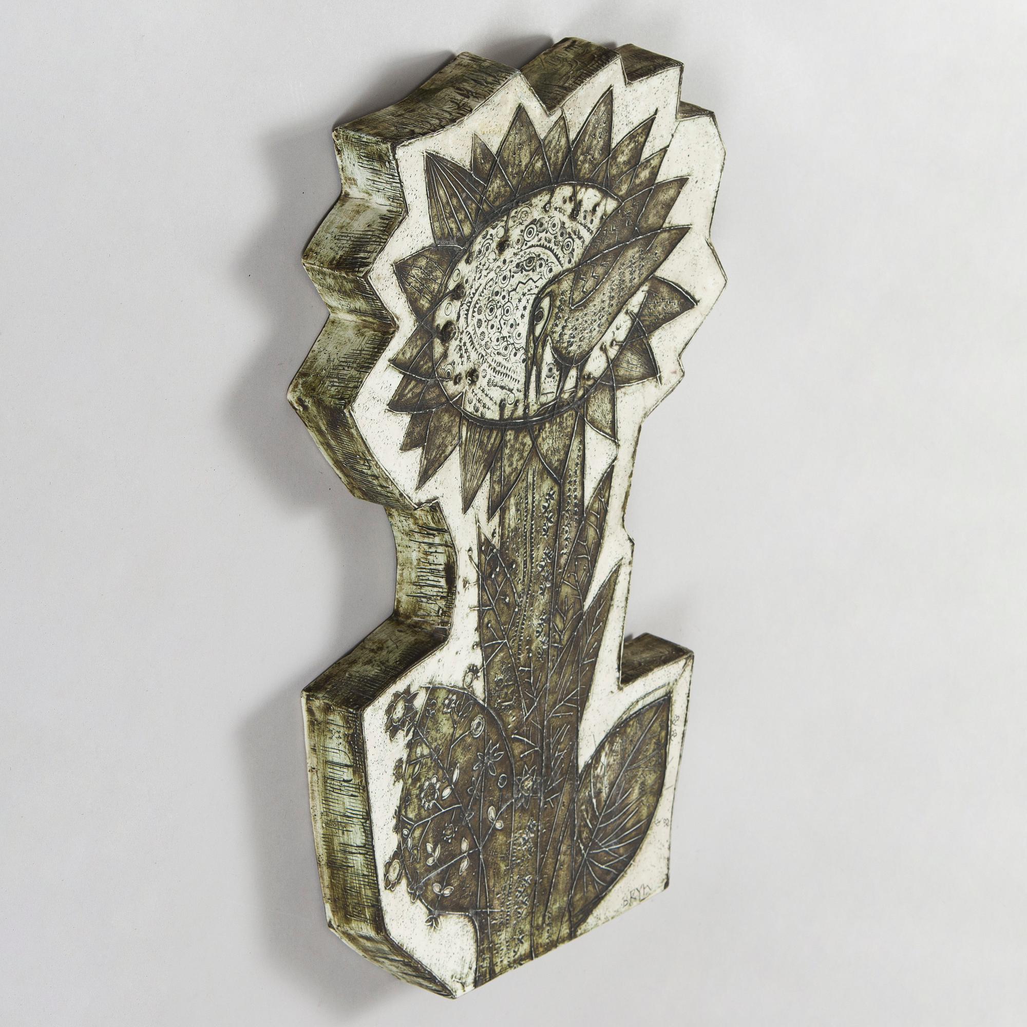 Rut Bryk, a stoneware wall relief, signed BRYK.