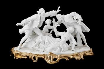 FIGURIN, biskvi samt brons, Rokokostil, 1800-talets andra hälft.