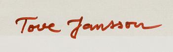 AFFISCH, efter Tove Jansson, signerad, 1980-tal.