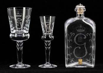 GLASSERVIS, 25 delar, "Gustaf III", Johansfors. 1900-tal.