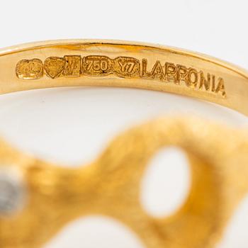 Björn Weckström, Ring in 18K gold set with octagon-cut diamonds, Finland 1976. For Lapponia.