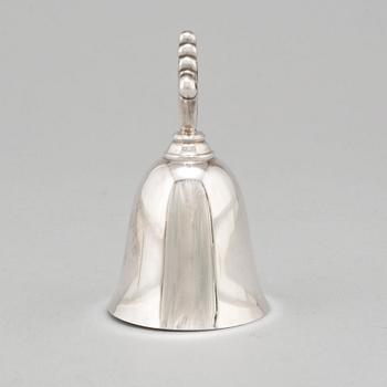 JOHAN ROHDE, a sterling silver table bell Georg Jensen, 1945-77, Denmark.