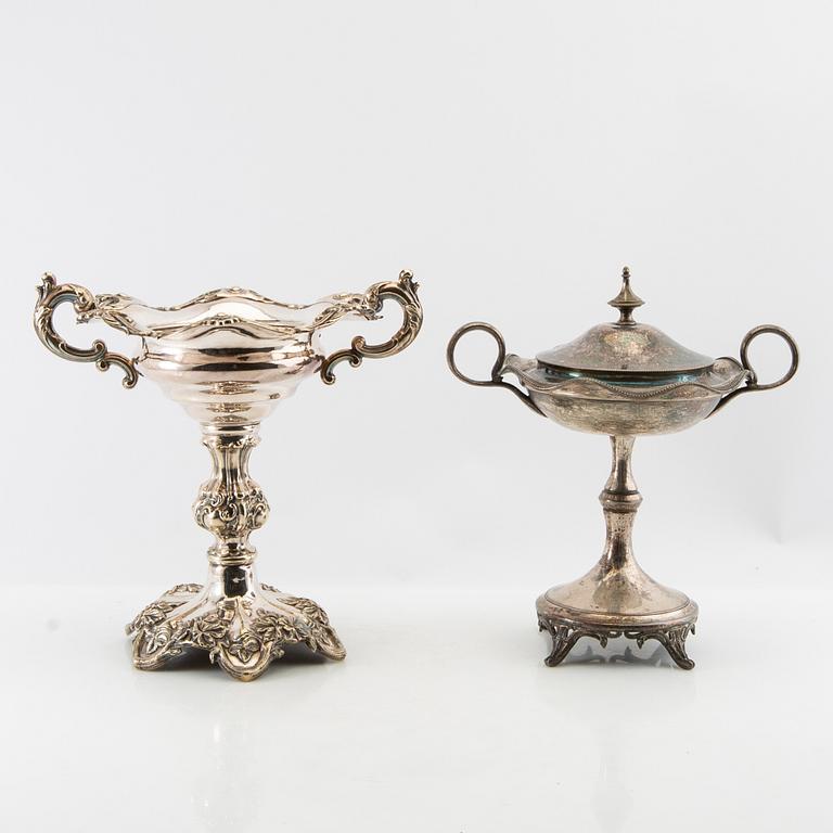 Sugar bowls 2 pcs, silver plate, early 20th century.